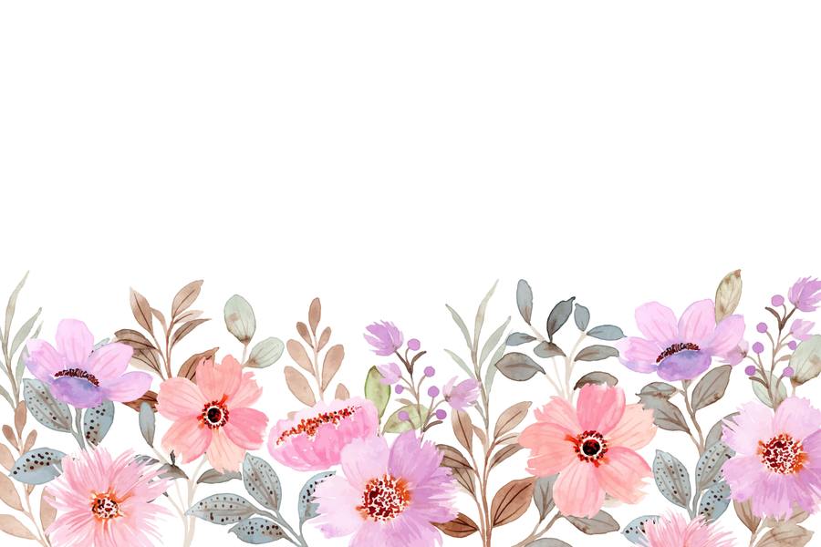 Pink Watercolor Garden