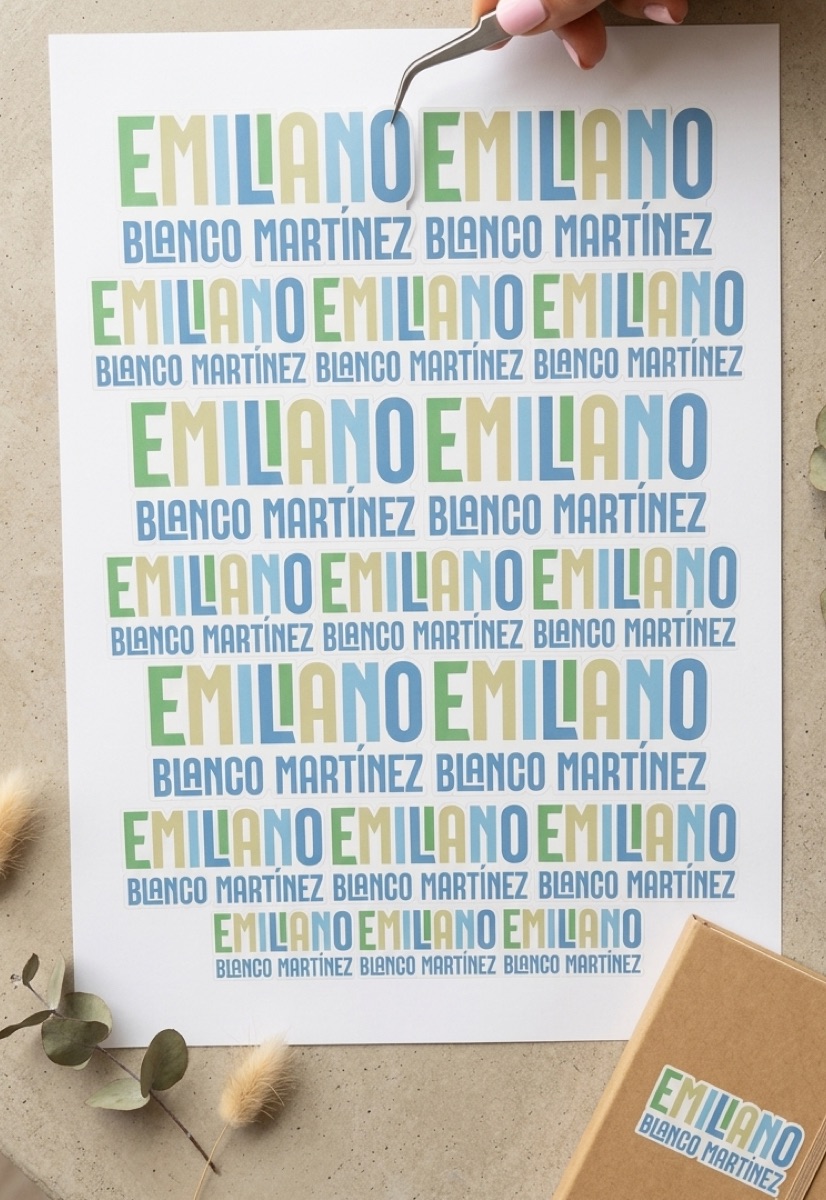 Ejemplo de etiquetas de nombre