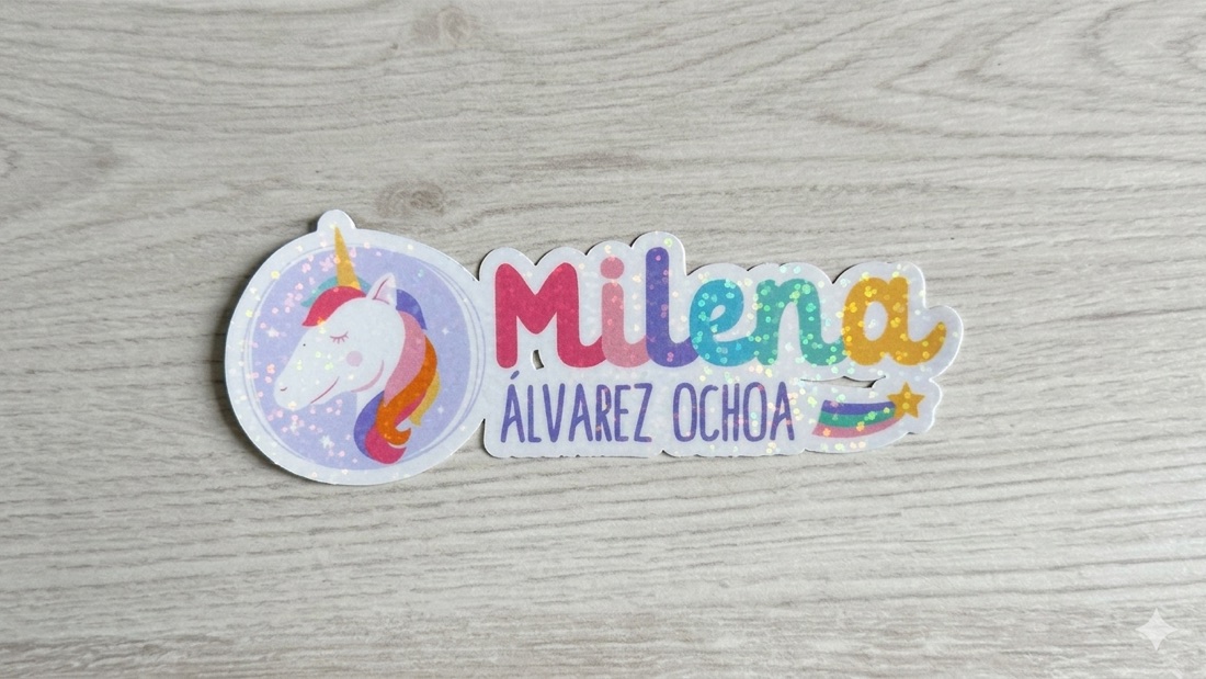 Name tag Milena unicornio